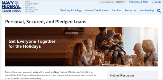 Navy Federal Personal Loans Review