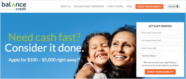 Balance Credit Homepage