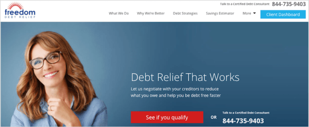 Freedom Debt Relief Homepage