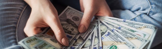 A person holding money