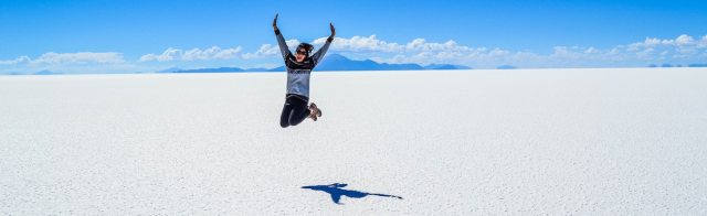A person jumping with joy