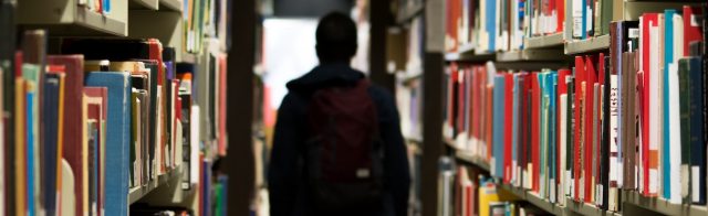 A student in a library