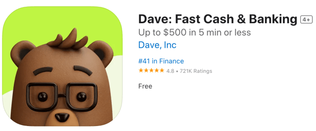 Dave: Fast Cash & Banking in App Store