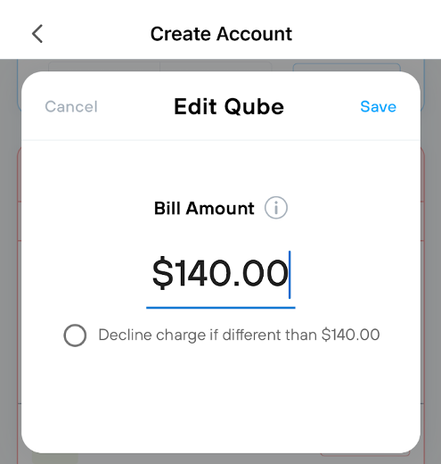 Qube bill amount