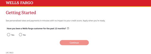 Wells Fargo getting started menu