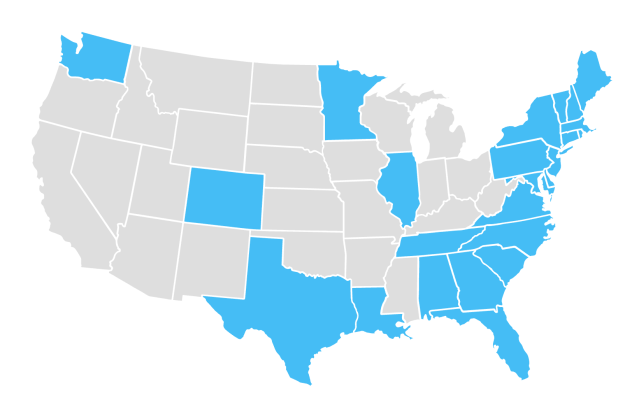 Image of states where Reliant is available