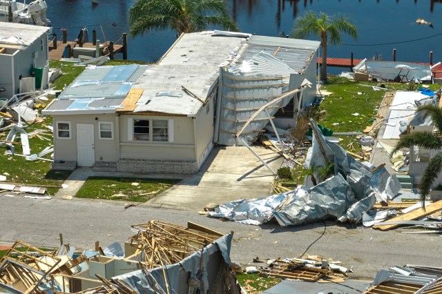 Hurricane ravaged home in Florida